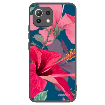 Picasee Xiaomi 11 Lite 5G NE Hülle - Schwarzes Silikon - Hibiscus