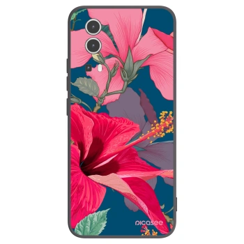 Picasee Vivo Y72 5G Hülle - Schwarzes Silikon - Hibiscus