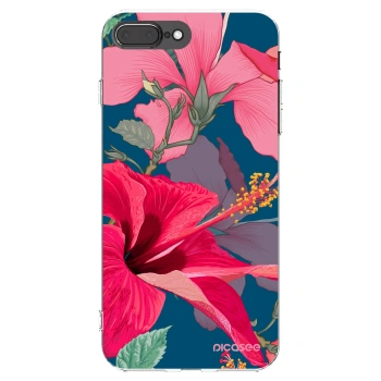 Picasee Apple iPhone 7 Plus Hülle - Transparentes Silikon - Hibiscus
