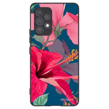 Picasee Samsung Galaxy A53 5G A536 Hülle - Schwarzes Silikon - Hibiscus