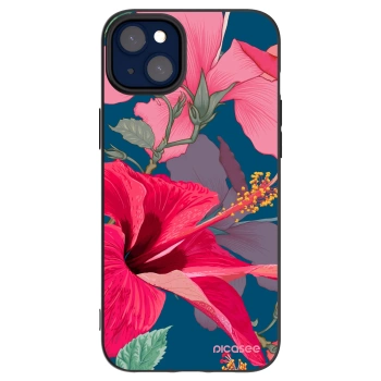 Picasee Apple iPhone 14 Plus Hülle - Schwarzes Silikon - Hibiscus