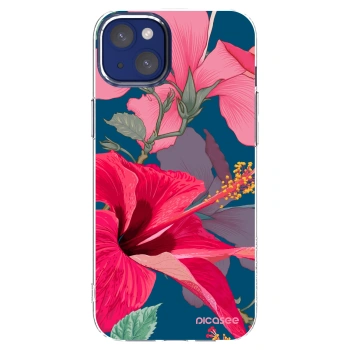 Picasee Apple iPhone 14 Plus Hülle - Transparentes Silikon - Hibiscus