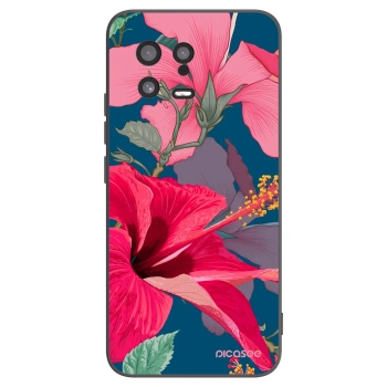 Picasee Xiaomi 13 Hülle - Schwarzes Silikon - Hibiscus