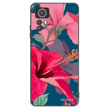 Picasee Xiaomi Redmi Note 12S Hülle - Schwarzes Silikon - Hibiscus