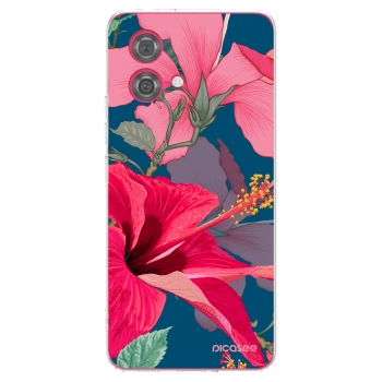Picasee Motorola Moto G84 5G Hülle - Transparentes Silikon - Hibiscus