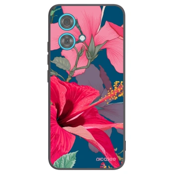 Picasee Motorola Edge 40 Neo Hülle - Schwarzes Silikon - Hibiscus