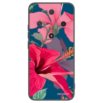 Picasee Honor Magic6 Lite 5G Hülle - Schwarzes Silikon - Hibiscus