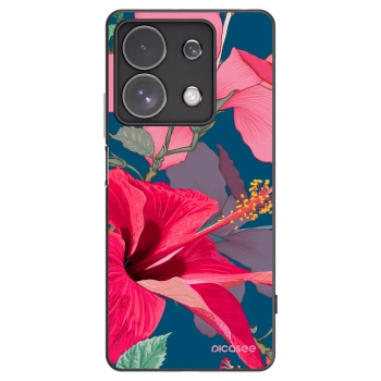 Picasee Xiaomi Redmi Note 13 Pro 4G Hülle - Schwarzes Silikon - Hibiscus