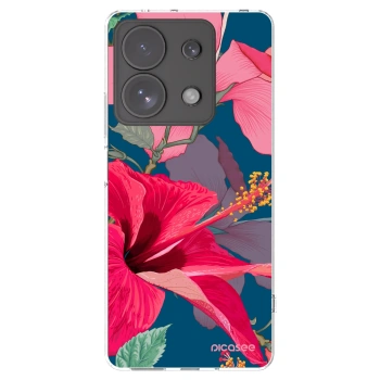 Picasee Xiaomi Redmi Note 13 Pro 4G Hülle - Transparentes Silikon - Hibiscus