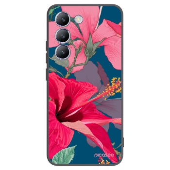 Picasee Vivo V40 SE 5G Hülle - Schwarzes Silikon - Hibiscus