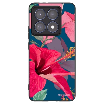 Picasee Xiaomi 14T Pro Hülle - Schwarzes Silikon - Hibiscus