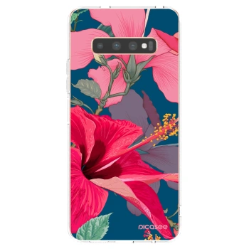 Picasee Samsung Galaxy S10 Plus G975 Hülle - Transparentes Silikon - Hibiscus