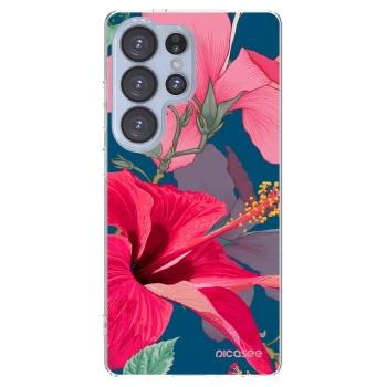 Picasee Samsung Galaxy S25 Ultra 5G Hülle - Transparentes Silikon - Hibiscus