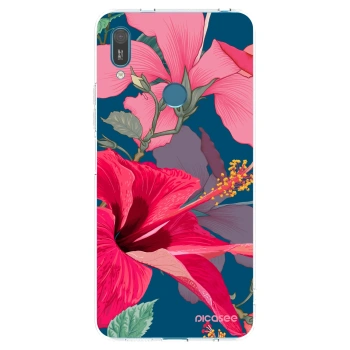 Picasee Huawei Y7 2019 Hülle - Transparentes Silikon - Hibiscus