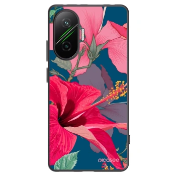 Picasee Xiaomi Poco F7 5G Hülle - Schwarzes Silikon - Hibiscus