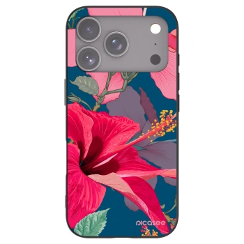 Picasee Apple iPhone 17 Pro Hülle - Schwarzes Silikon - Hibiscus