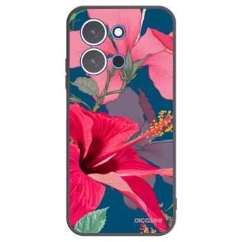Picasee Xiaomi Redmi 15C 4G Hülle - Schwarzes Silikon - Hibiscus