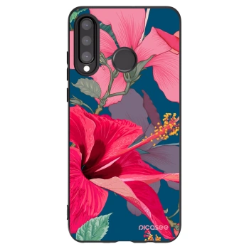 Picasee Huawei P30 Lite Hülle - Schwarzes Silikon - Hibiscus