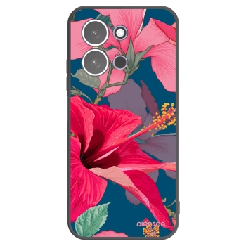 Picasee Xiaomi Redmi 15C 5G Hülle - Schwarzes Silikon - Hibiscus