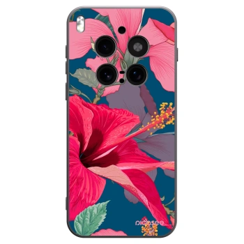Picasee Vivo X300 Pro Hülle - Schwarzes Silikon - Hibiscus