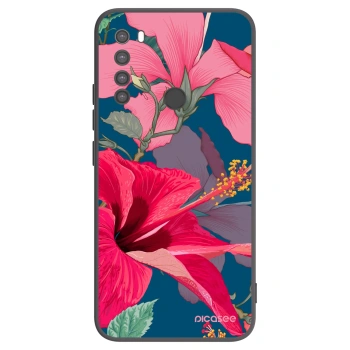 Picasee Xiaomi Redmi Note 8 Hülle - Schwarzes Silikon - Hibiscus