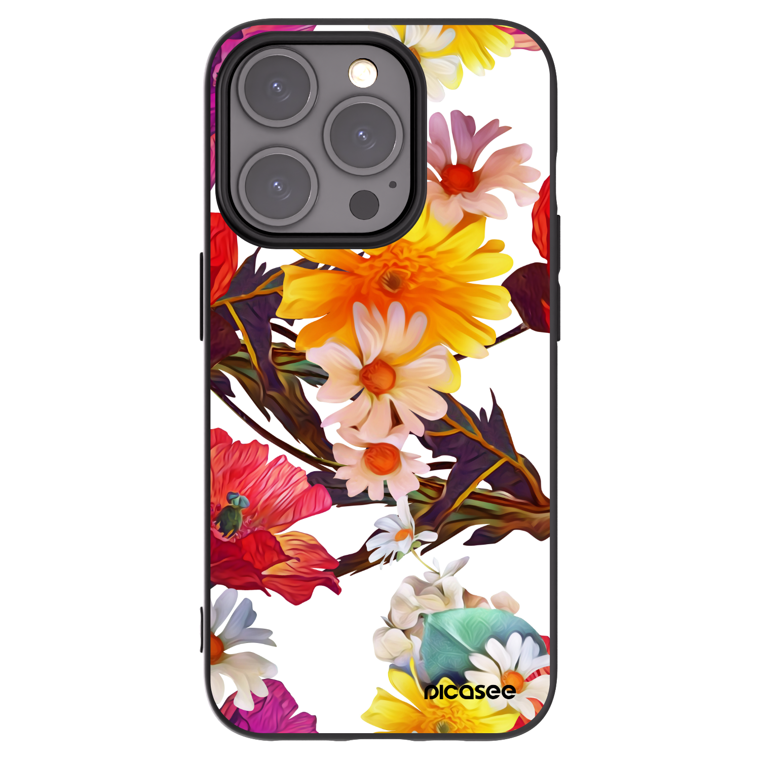 Picasee Apple iPhone 15 Pro Hülle - Schwarzes Silikon - Meadow