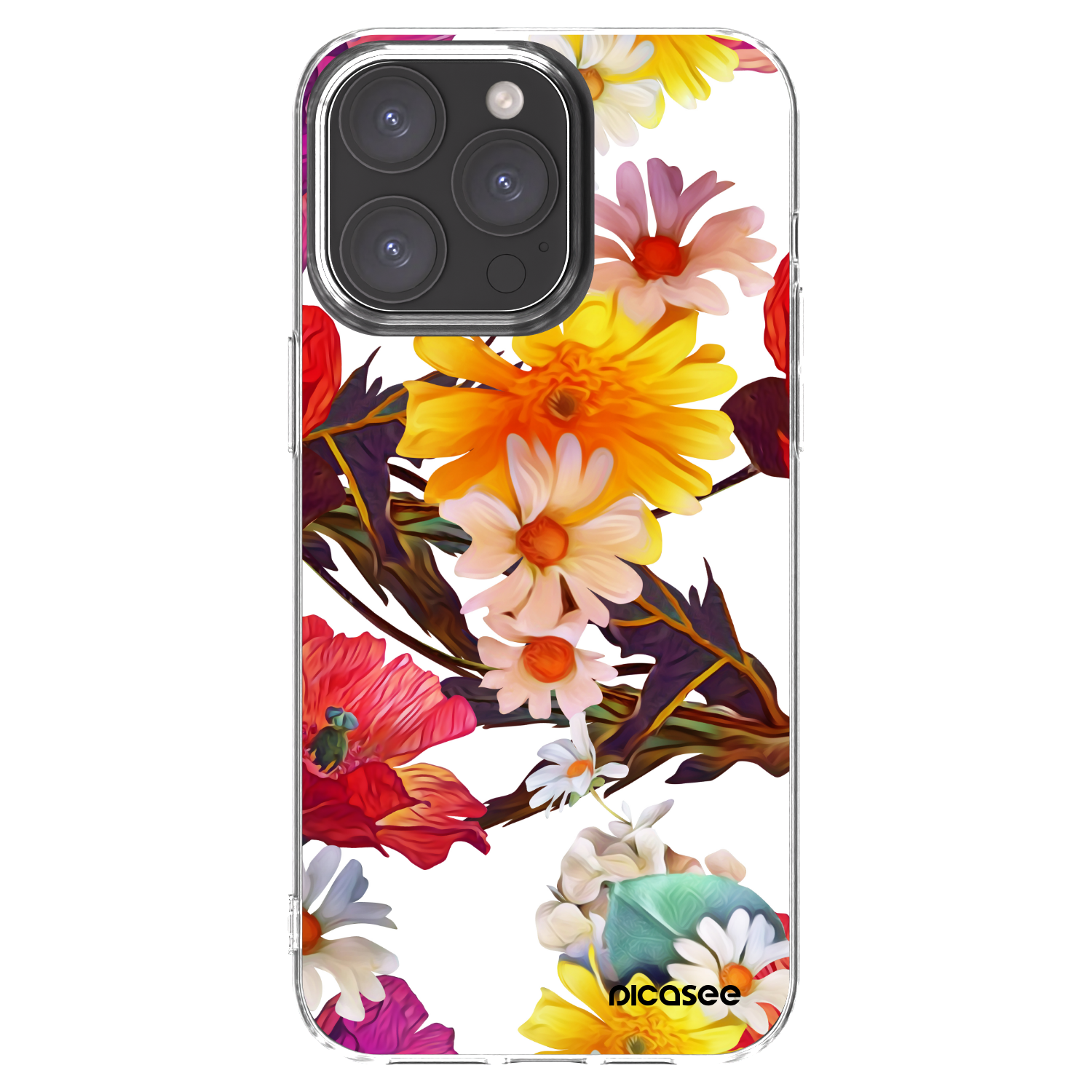 Picasee Apple iPhone 15 Pro Max Hülle - Transparentes Silikon - Meadow