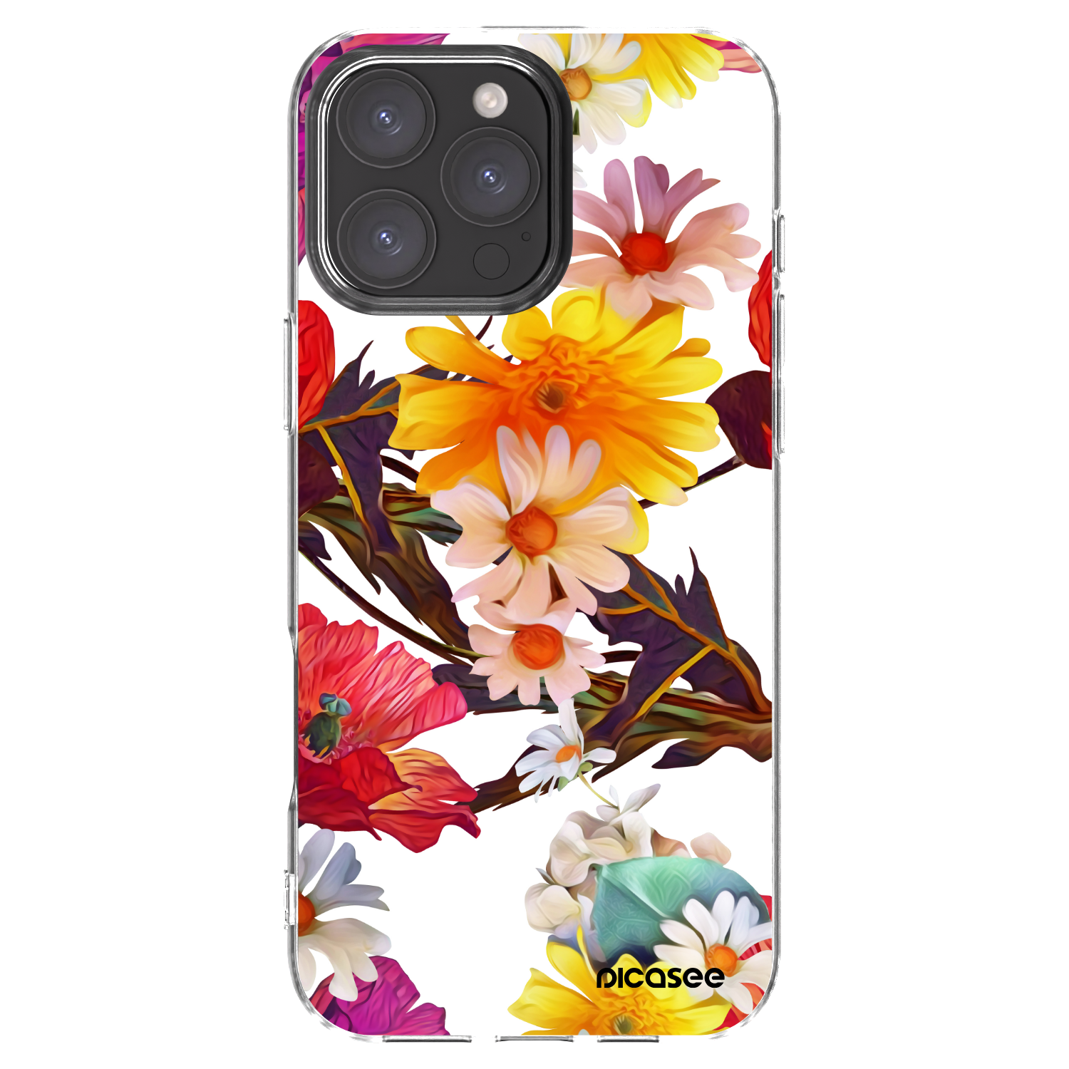 Picasee Apple iPhone 16 Pro Max Hülle - Transparentes Silikon - Meadow