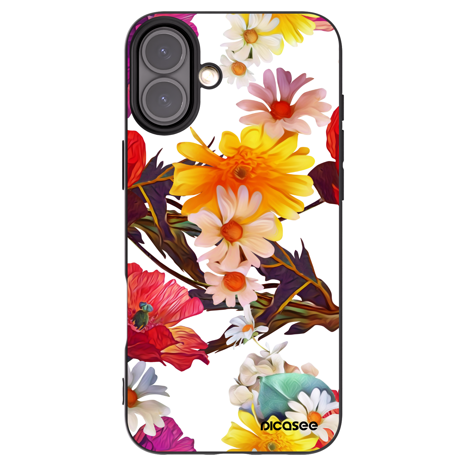 Picasee Apple iPhone 16 Plus Hülle - Schwarzes Silikon - Meadow