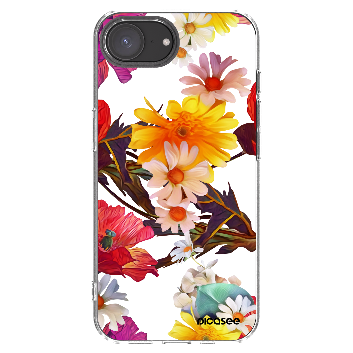 Picasee Apple iPhone 16e Hülle - Transparentes Silikon - Meadow