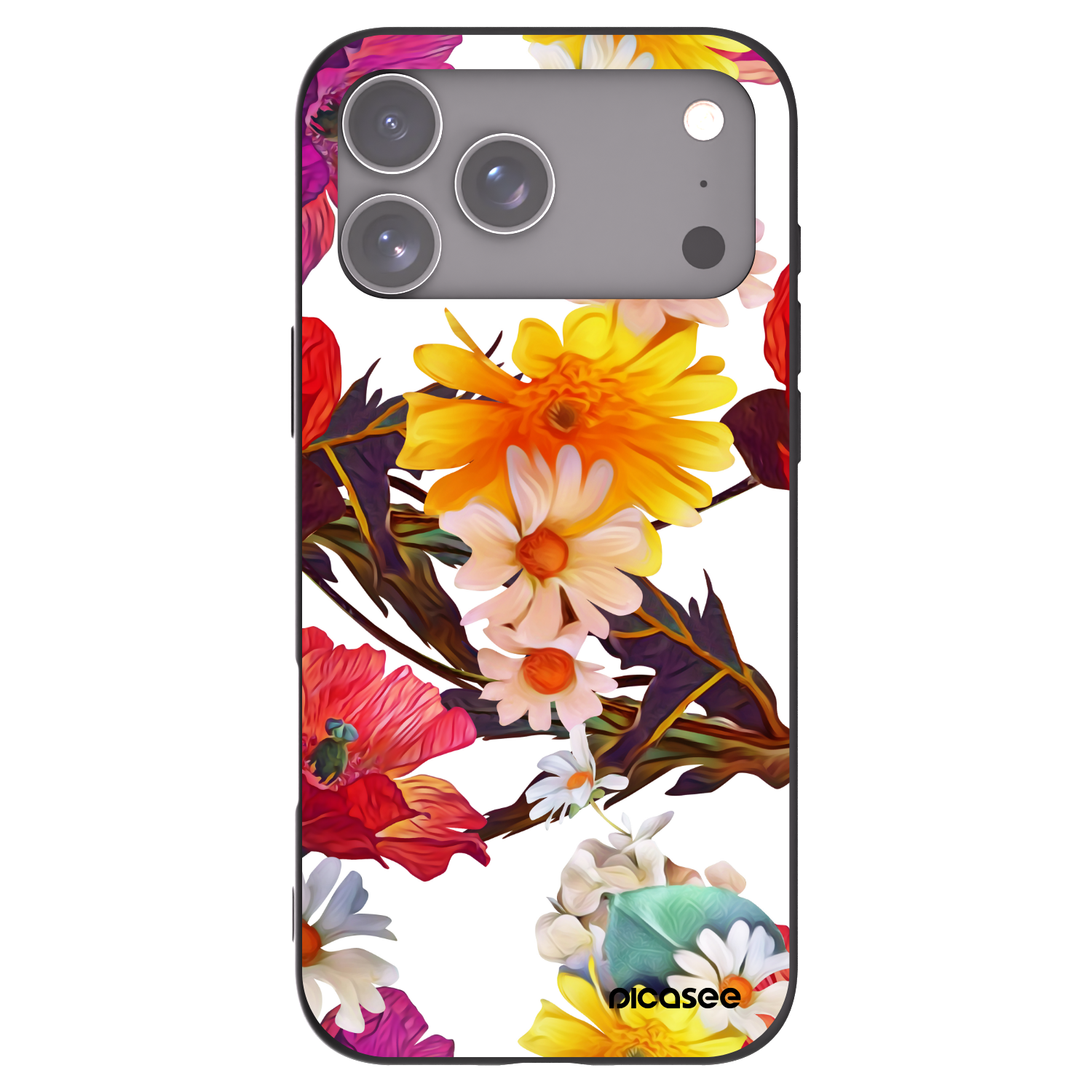 Picasee Apple iPhone 17 Pro Max Hülle - Schwarzes Silikon - Meadow