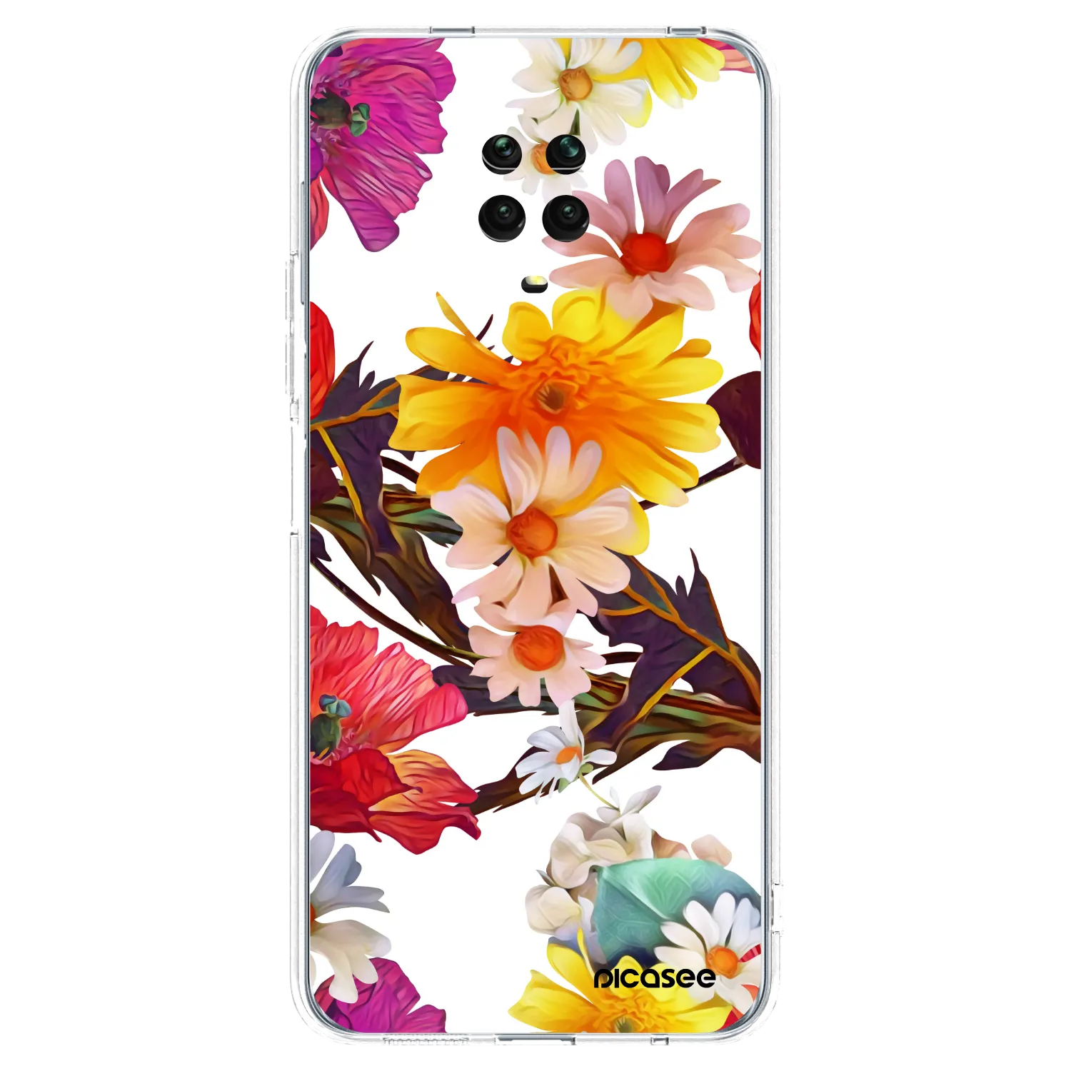 Picasee Xiaomi Redmi Note 9S Hülle - Transparentes Silikon - Meadow