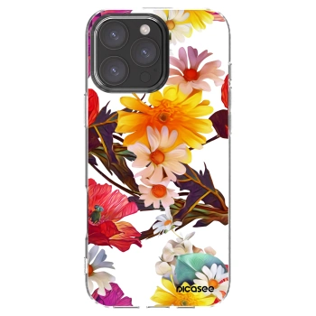 Picasee Apple iPhone 16 Pro Max Hülle - Transparentes Silikon - Meadow