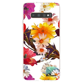 Picasee Samsung Galaxy S10 Plus G975 Hülle - Transparentes Silikon - Meadow