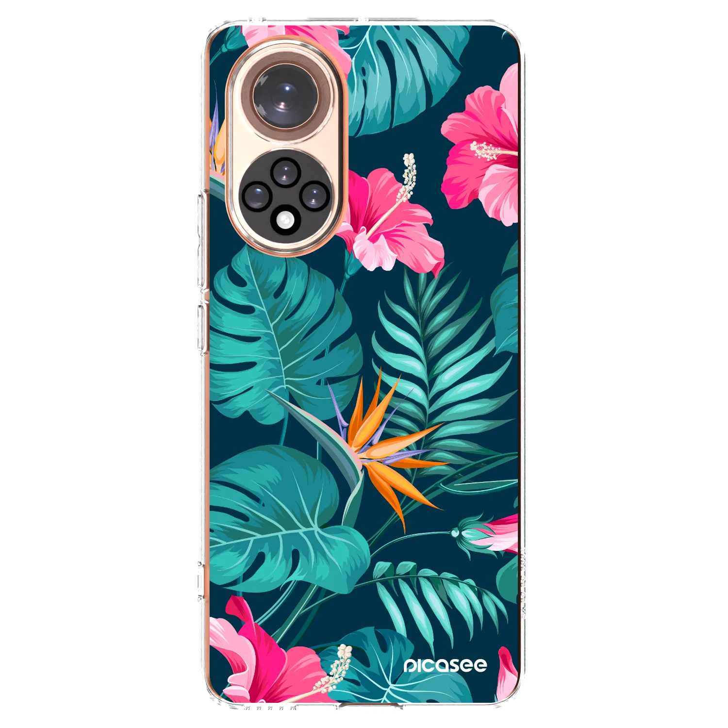 Picasee Huawei Nova 9 Hülle - Transparentes Silikon - Pink Monstera