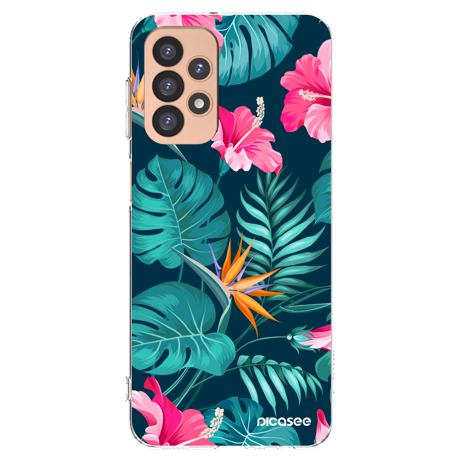 Picasee Samsung Galaxy A23 A236B 5G Hülle - Transparentes Silikon - Pink Monstera