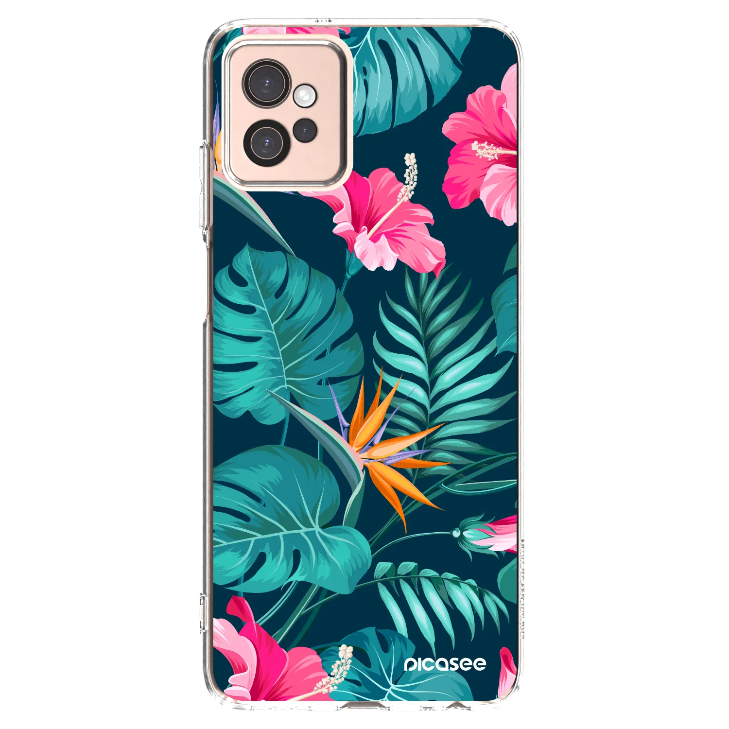 Picasee Motorola Moto G32 Hülle - Transparentes Silikon - Pink Monstera