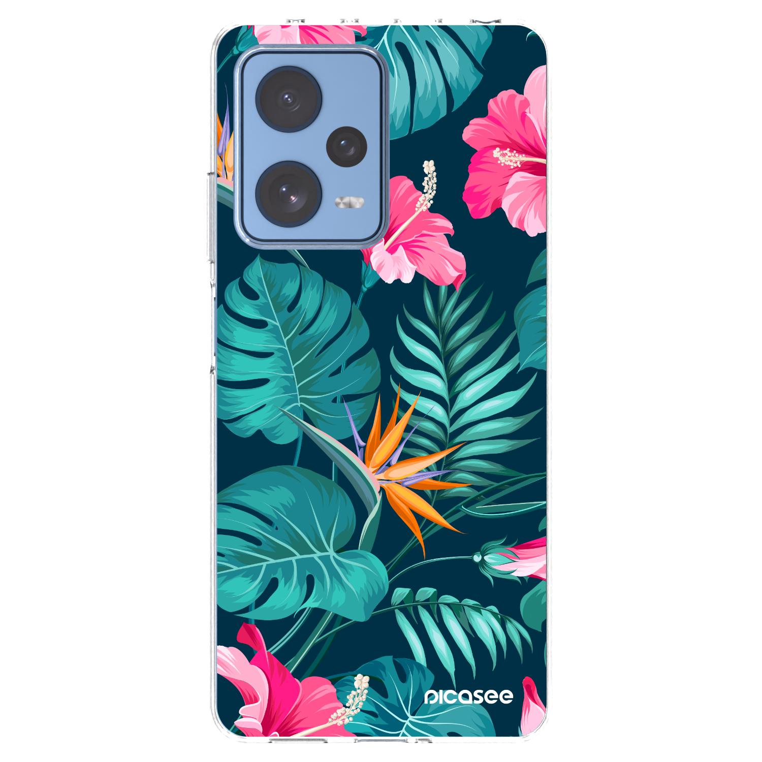 Picasee Xiaomi Redmi Note 12 Pro 5G Hülle - Transparentes Silikon - Pink Monstera