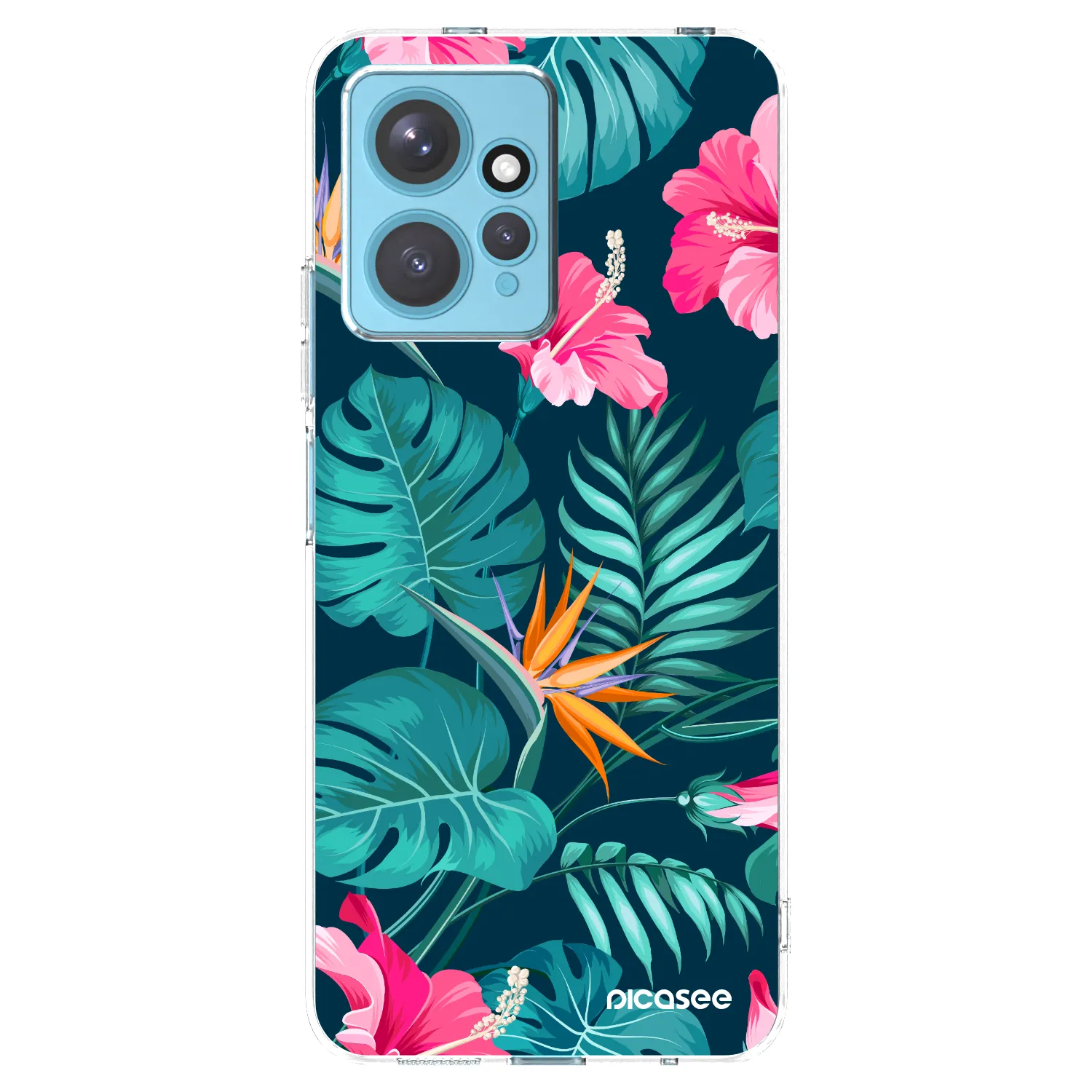Picasee Xiaomi Redmi Note 12 4G Hülle - Transparentes Silikon - Pink Monstera
