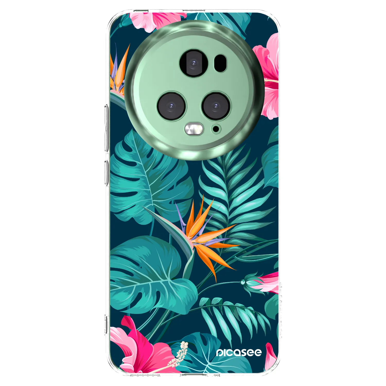 Picasee Honor Magic5 Pro Hülle - Transparentes Silikon - Pink Monstera