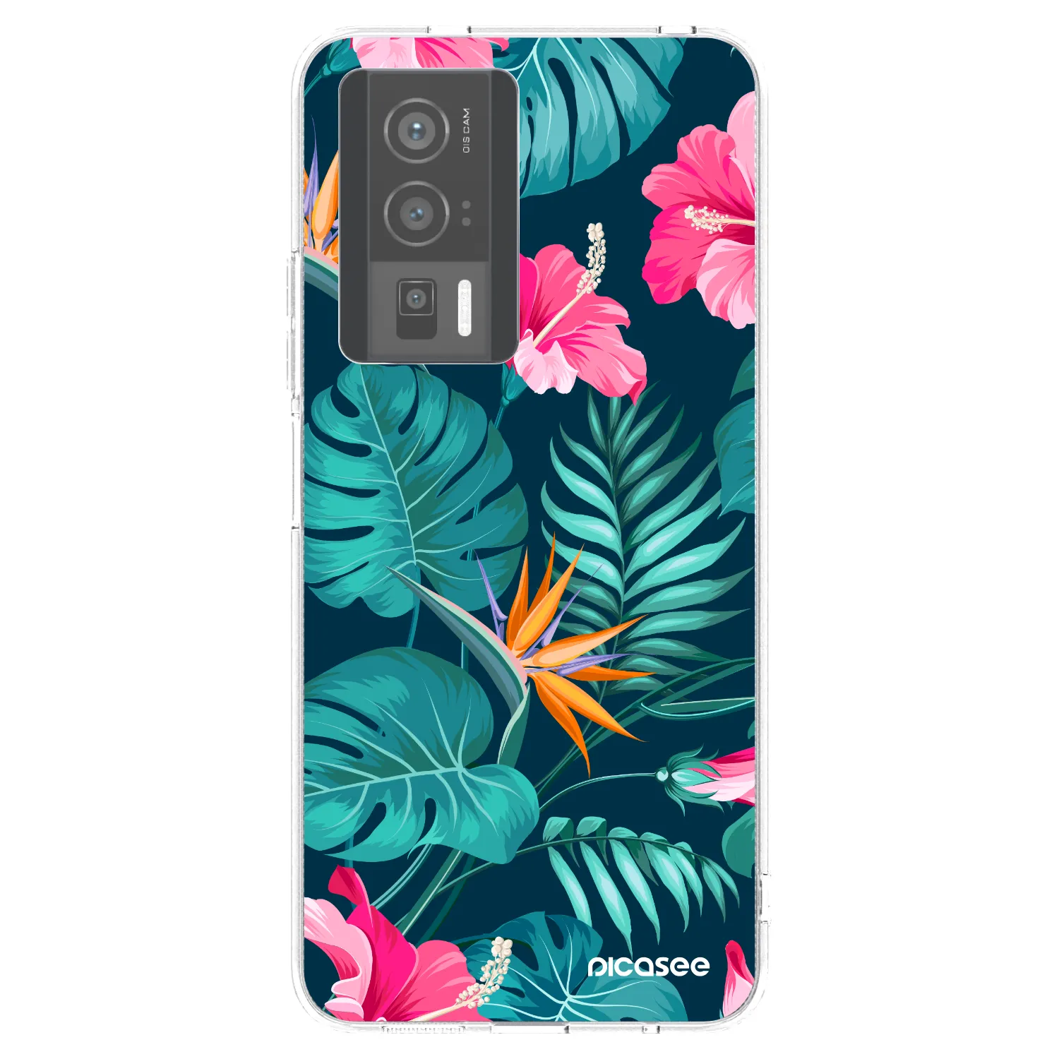 Picasee Xiaomi Poco F5 Pro 5G Hülle - Transparentes Silikon - Pink Monstera