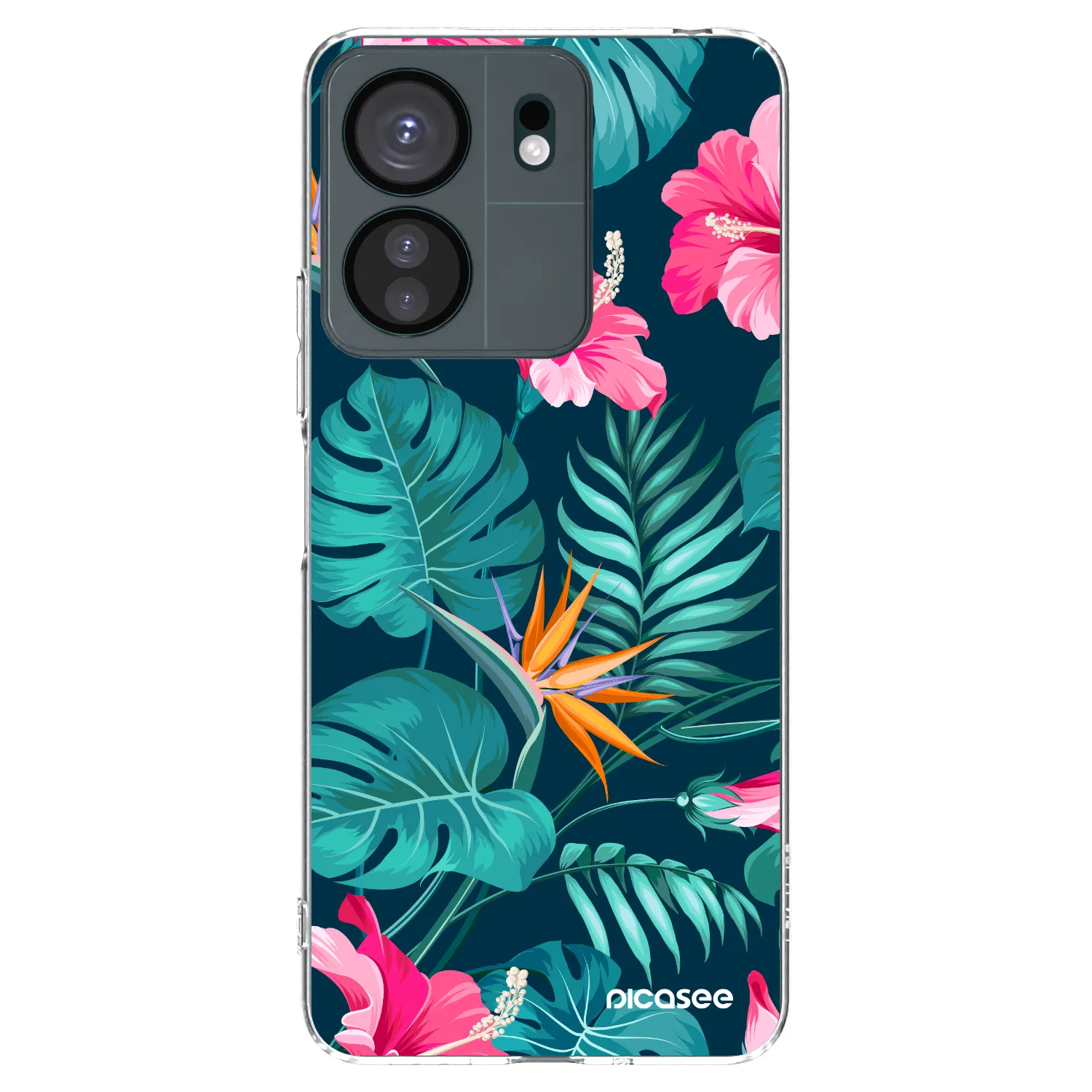 Picasee Xiaomi Redmi 13C 4G Hülle - Transparentes Silikon - Pink Monstera