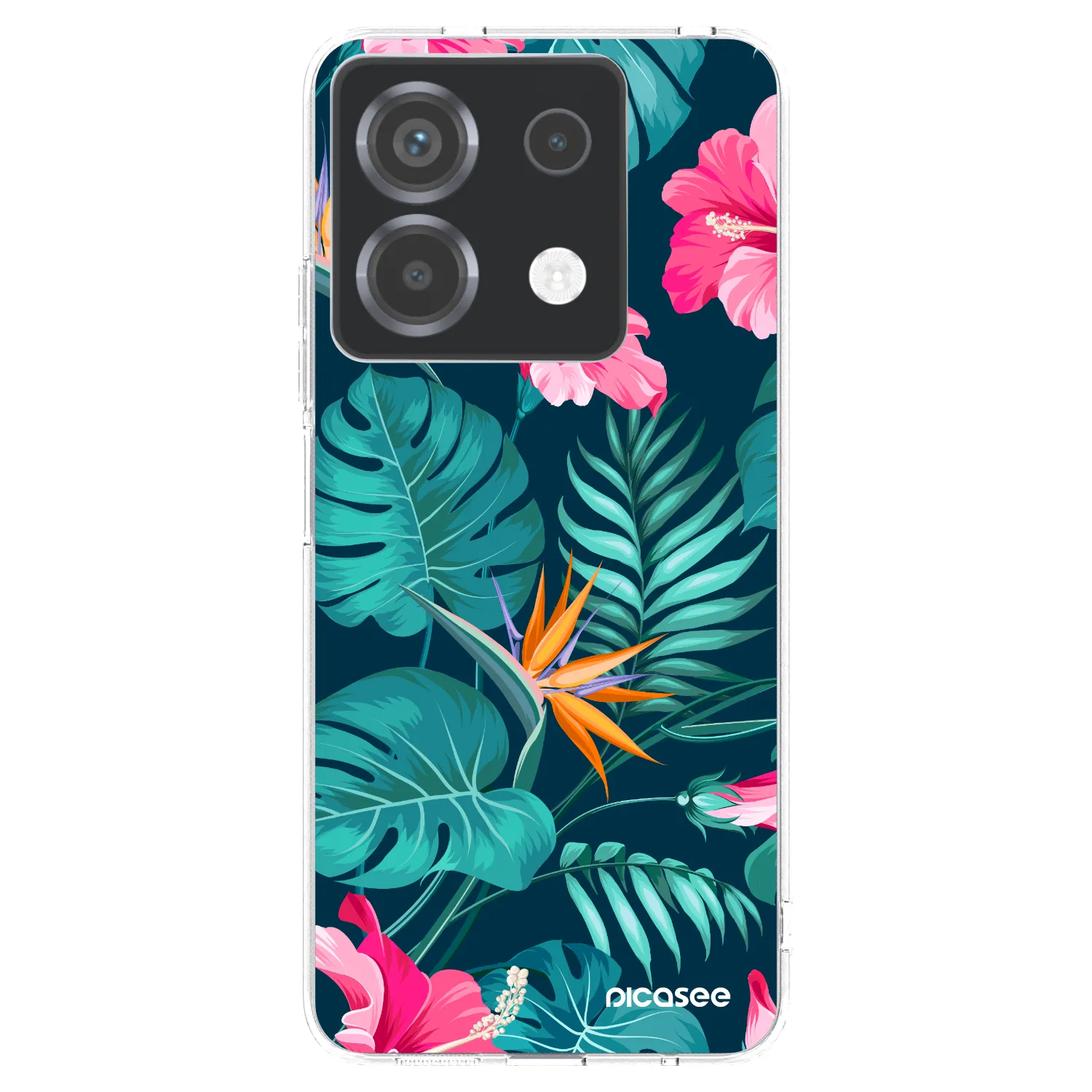Picasee Xiaomi Poco X6 Hülle - Transparentes Silikon - Pink Monstera