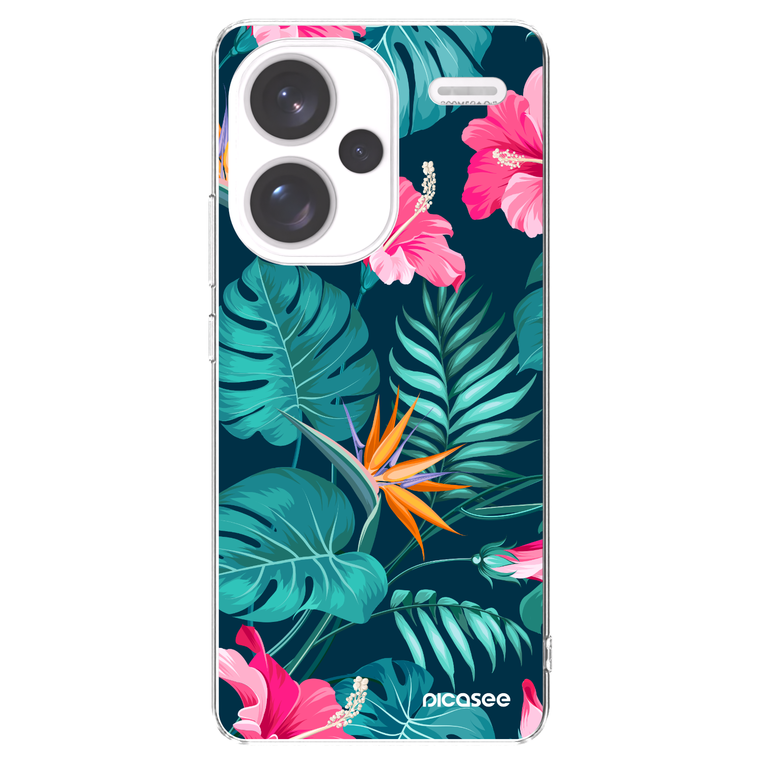 Picasee Xiaomi Redmi Note 13 Pro+ 5G Hülle - Transparentes Silikon - Pink Monstera