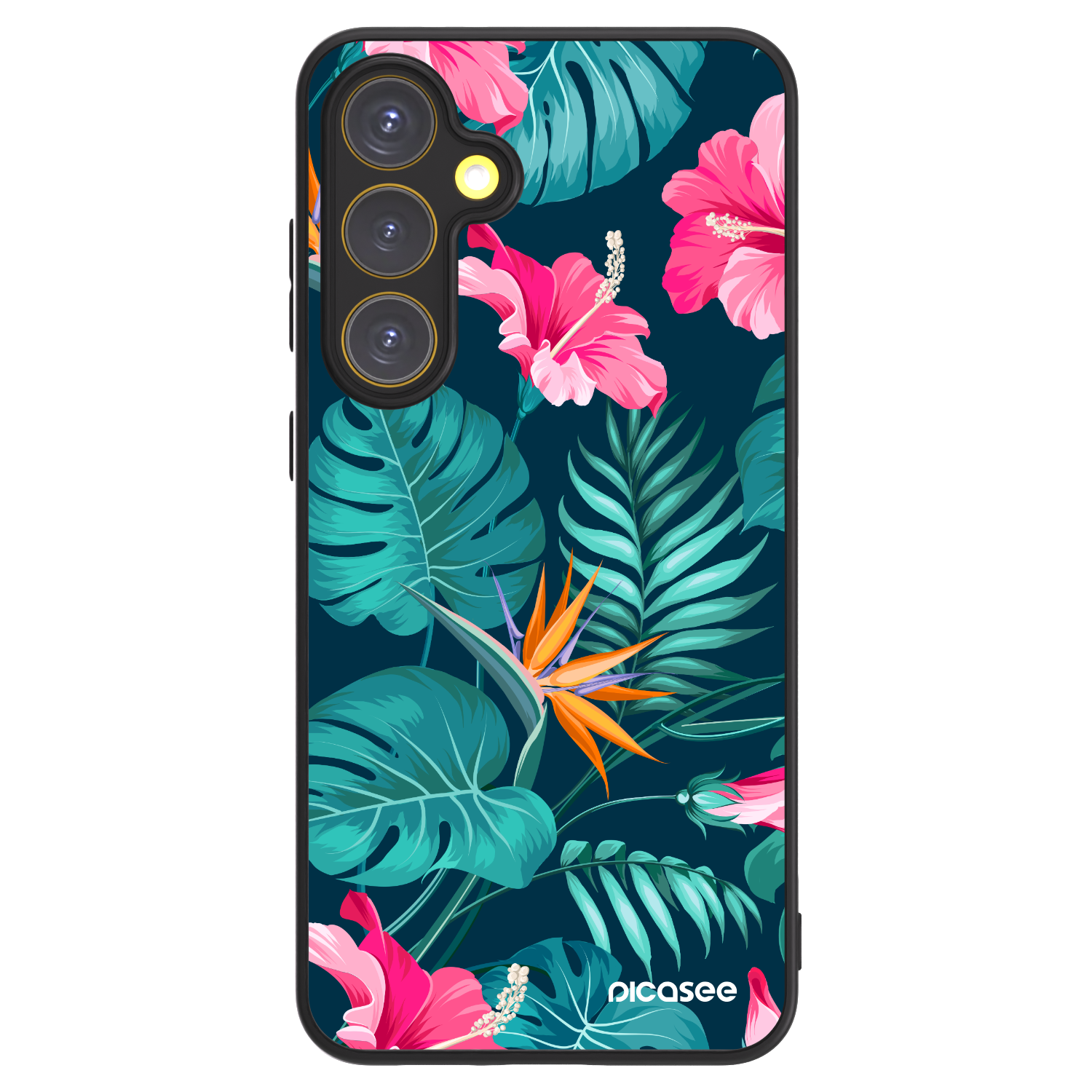 Picasee ULTIMATE CASE PowerShare für Samsung Galaxy S24 FE S721B - Pink Monstera
