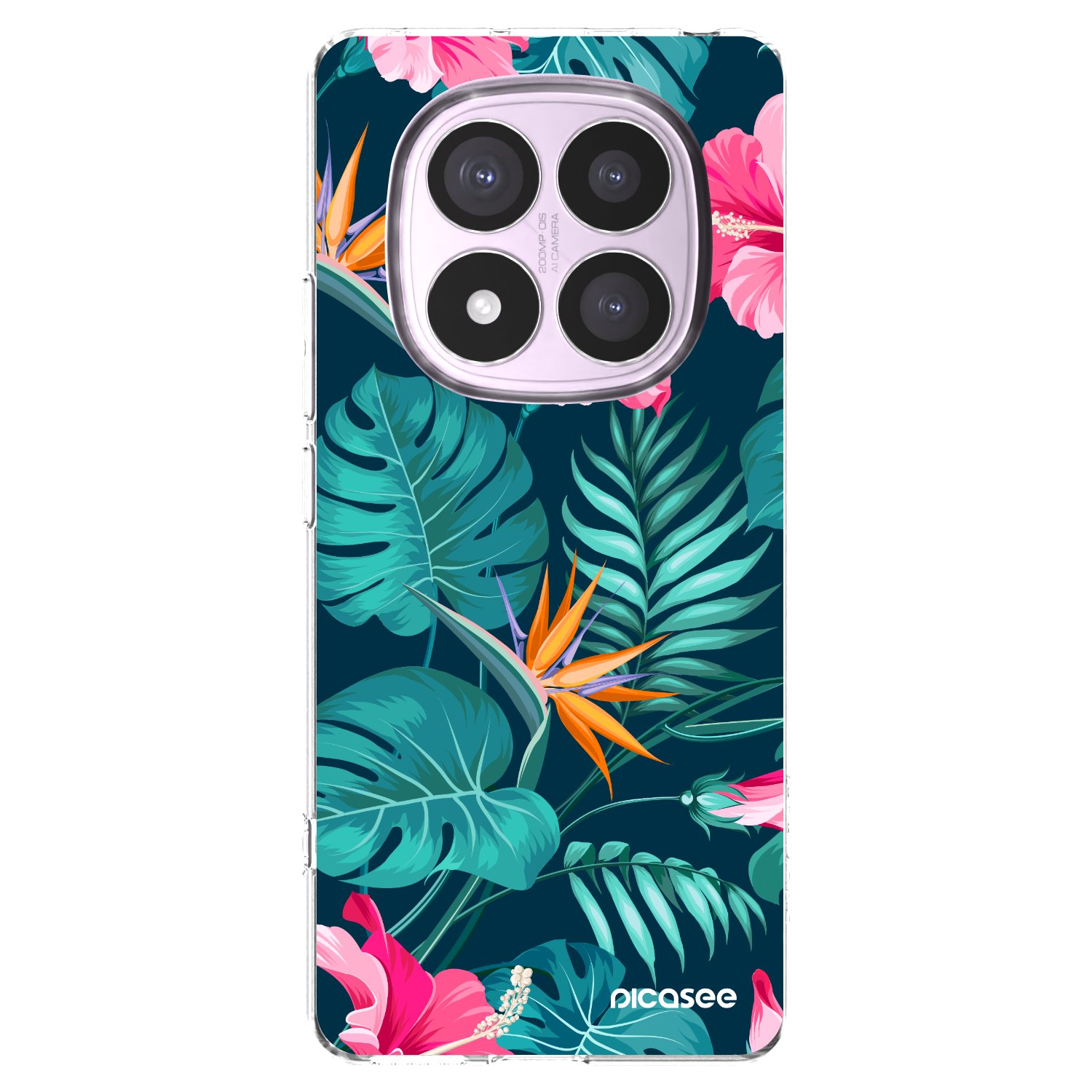 Picasee Xiaomi Redmi Note 14 Pro 5G Hülle - Transparentes Silikon - Pink Monstera