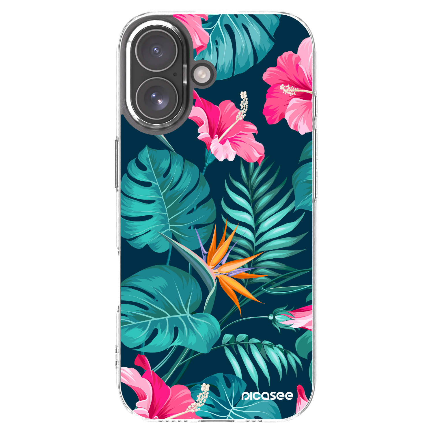 Picasee Apple iPhone 17 Hülle - Transparentes Silikon - Pink Monstera