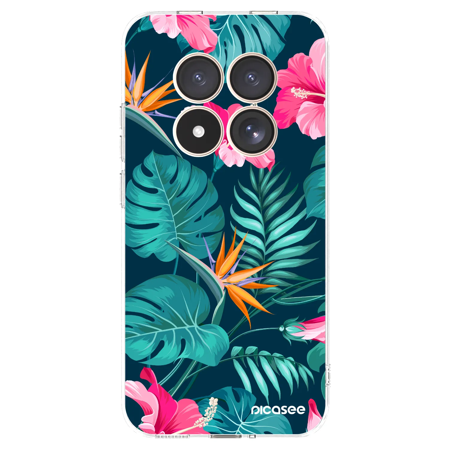 Picasee Xiaomi Redmi Note 15 Pro 4G Hülle - Transparentes Silikon - Pink Monstera