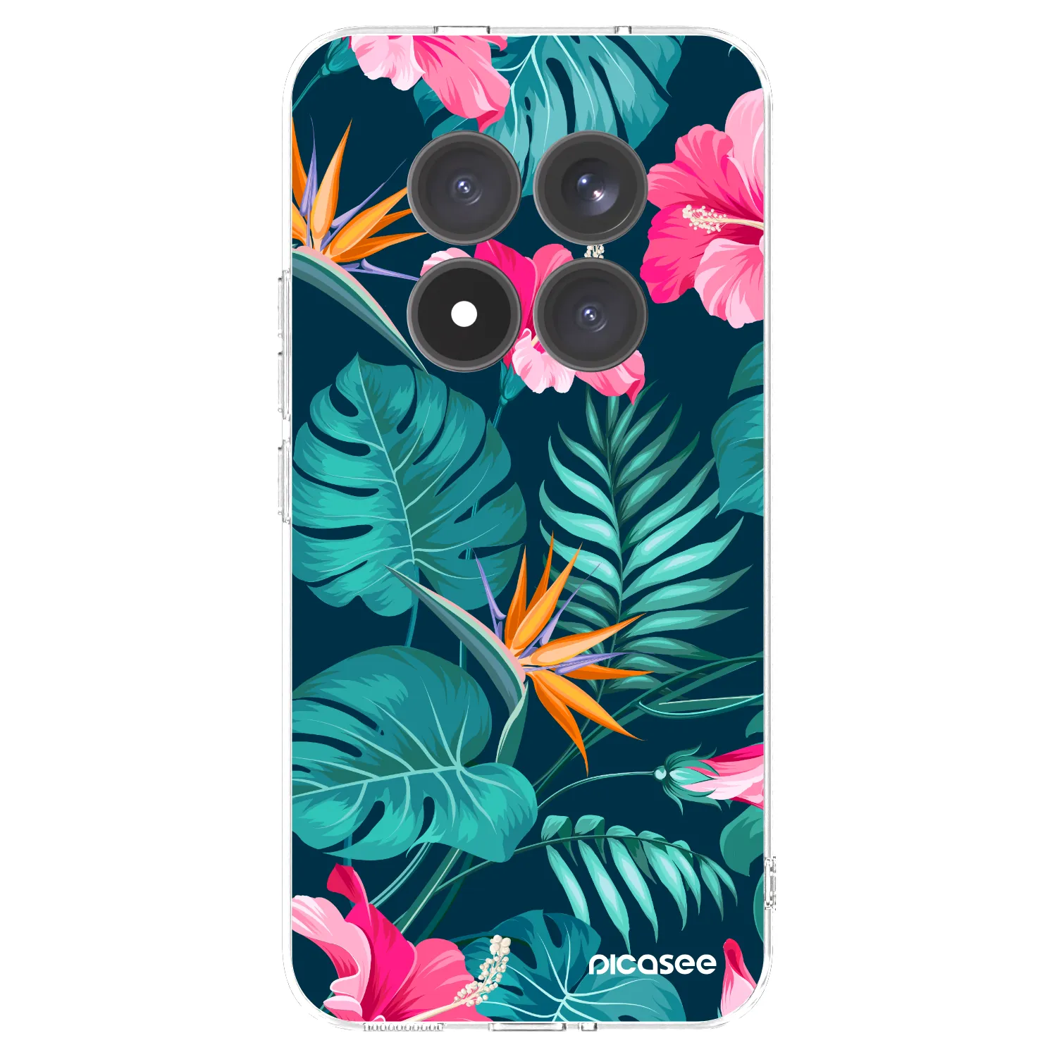 Picasee Xiaomi Redmi Note 15 Pro+ Hülle - Transparentes Silikon - Pink Monstera
