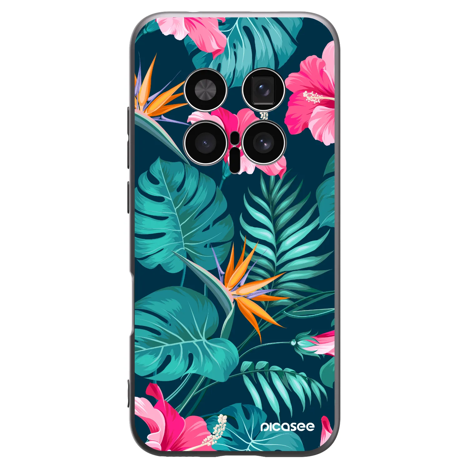 Picasee Honor Magic8 Pro 5G Hülle - Schwarzes Silikon - Pink Monstera